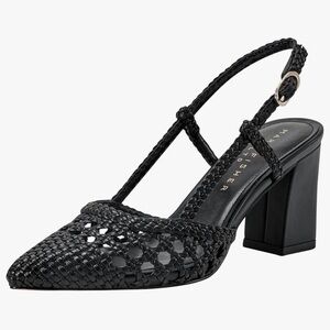 Marc Fisher Black Woven‎ Slingback Heels
